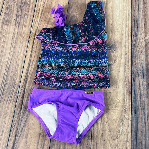 Jessica Simpson Other - NWT Jessica Simpson purple ruffle tankini sz 2T